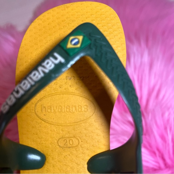 Havaianas Unisex-Child Baby's Brazil Logo Sandal Yellow Flip-Flop - Picture 2 of 4